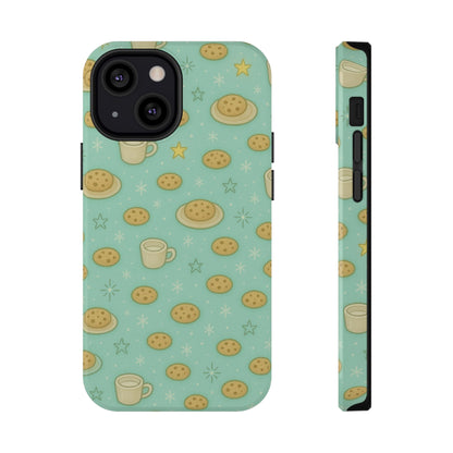 Cookie & Coffee Pattern Tough iPhone Case — Impact-Resistant