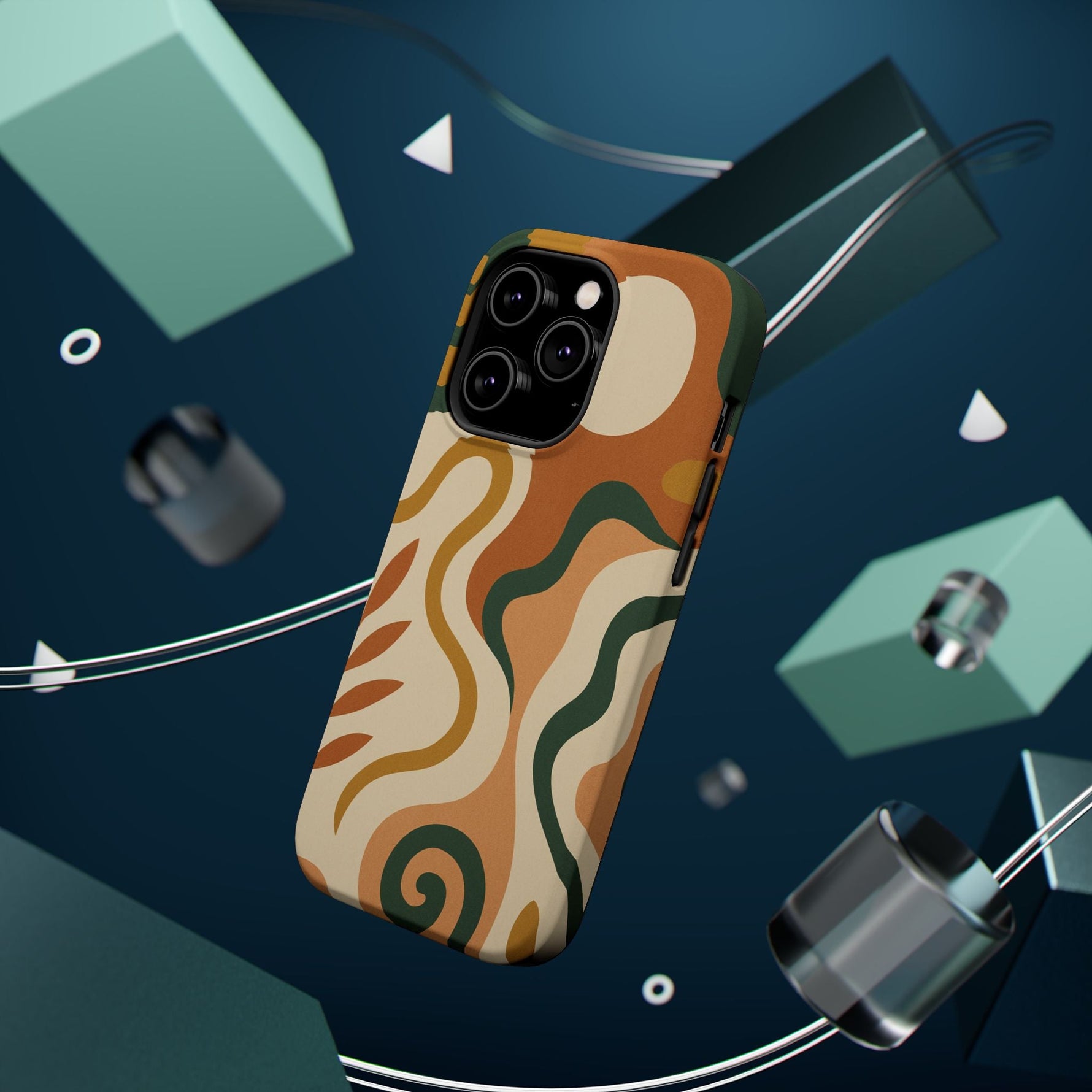 Abstract Earth-Tone Impact iPhone Case — MagSafe  Shamo's