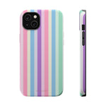 Pastel Stripe MagSafe Compatible Magnetic Impact-Resistant Phone Case - iPhone 14 Plus / Glossy - Shamo's