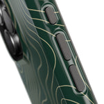 Topographic Green Magnetic Impact-Resistant iPhone Case | MagSafe compatible