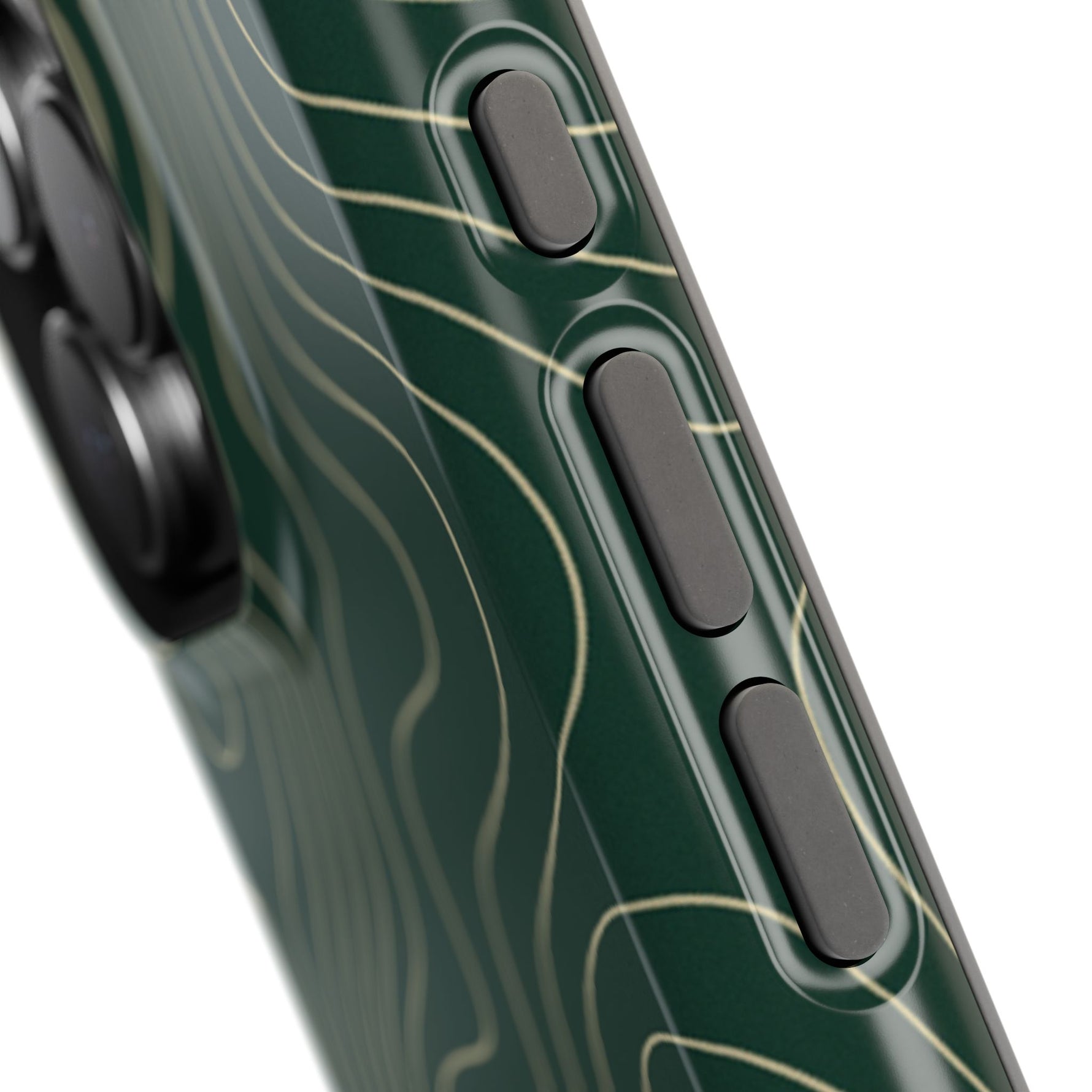 Topographic Green Magnetic Impact-Resistant iPhone Case | MagSafe compatible