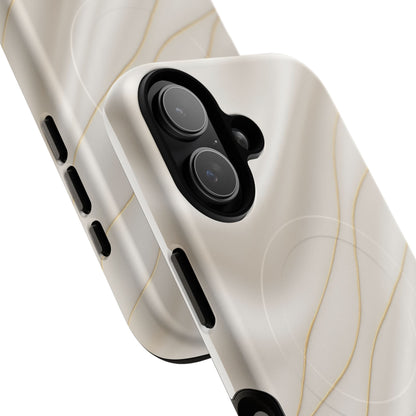 White Silk Gold Luxury iPhone Case with MagSafe