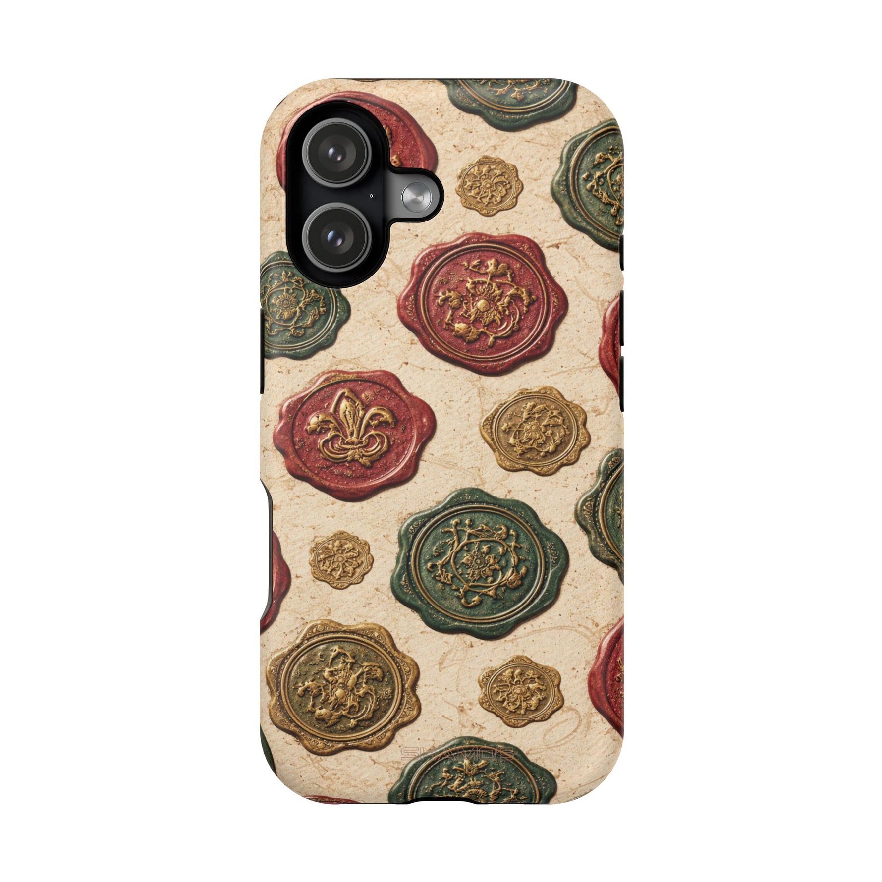 Vintage Wax Seal Pattern Magnetic Impact-Resistant Phone Case with MagSafe Compatibility