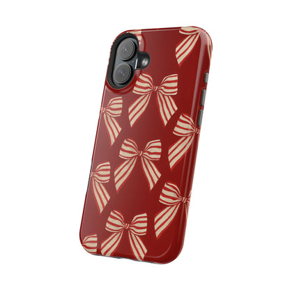 Holiday Red Bow iPhone Case — Impact‑Resistant iPhone Cover with MagSafe compatibility