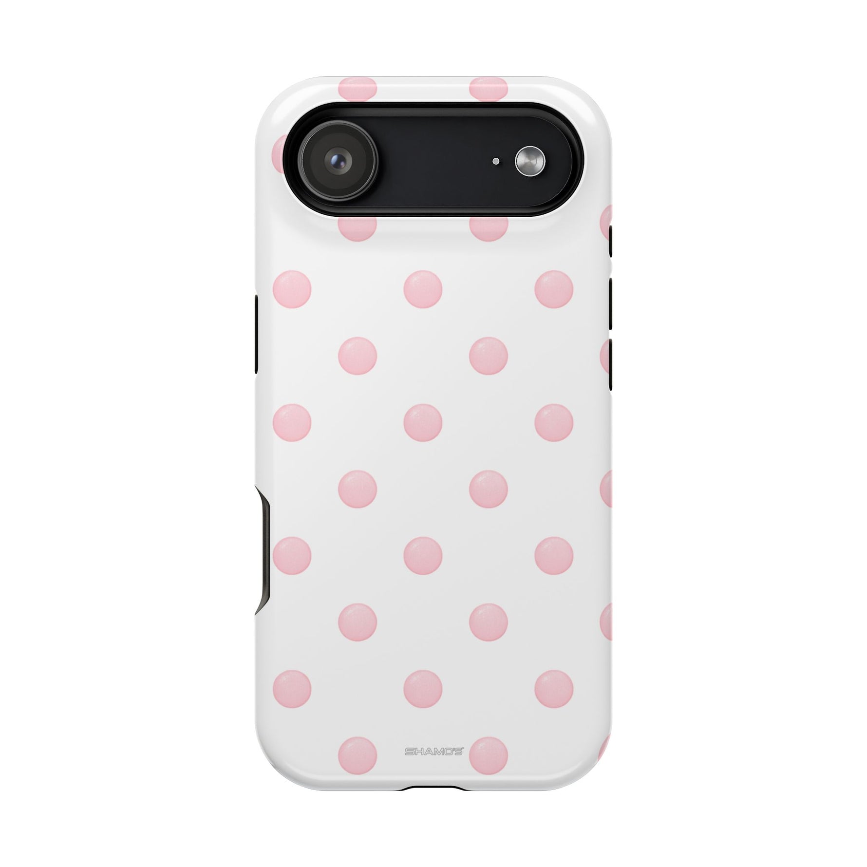 Pink Polka Dot Impact-Resistant Phone Case | MagSafe