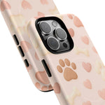 Pet Paw Pattern Phone Case — Pink Puppy Hearts & Bones with MagSafe  Shamo's