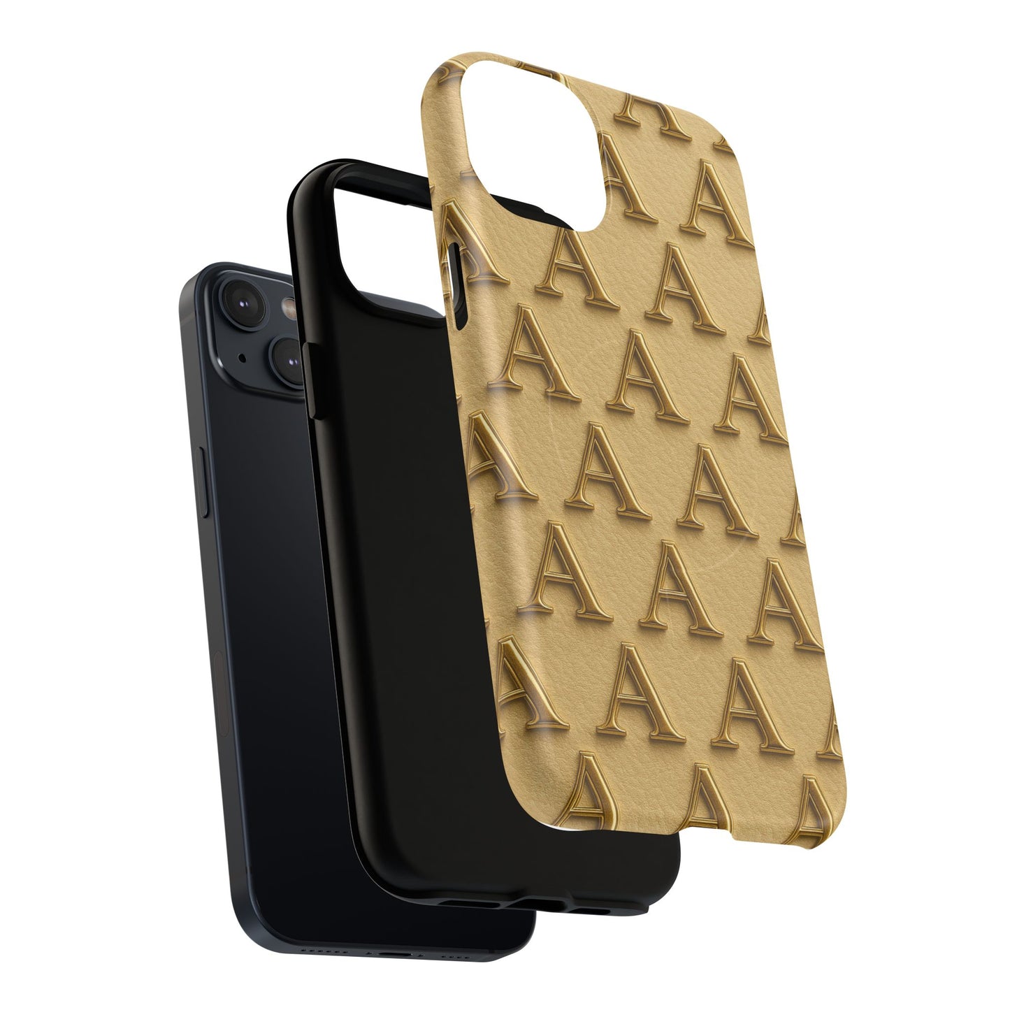 Gold Monogram 'A' iPhone Case with MagSafe