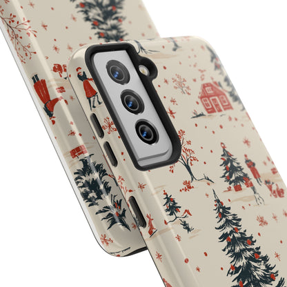 Winter Village Holiday Tough iPhone Case — Vintage Holidays & Snow Scene
