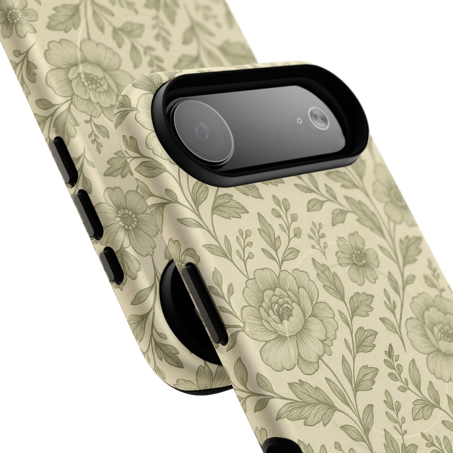 Sage Pattern Vintage Floral iPhone Case | Compatible with MagSafe