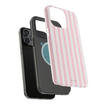 Pink Stripe Impact-Resistant Phone Case | MagSafe