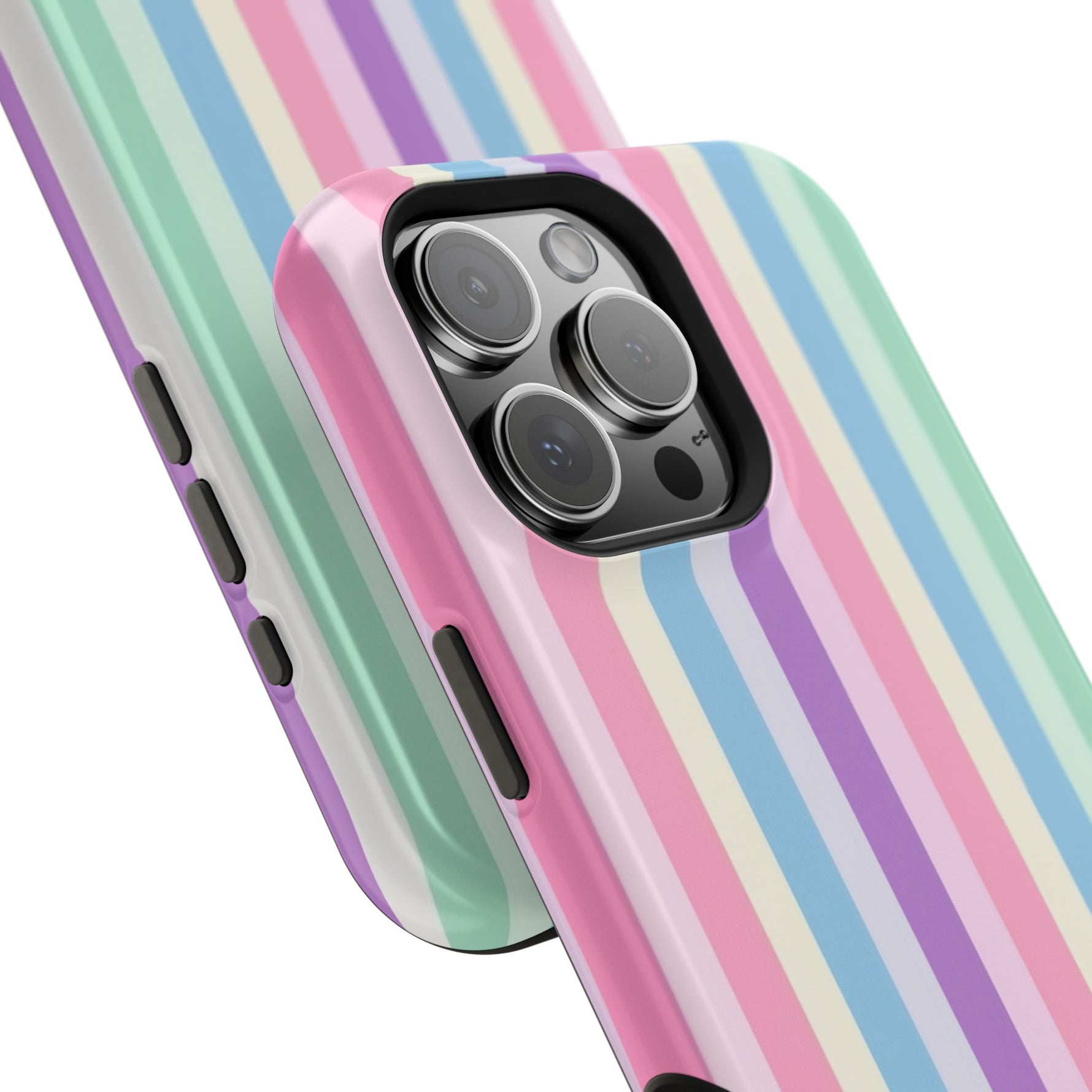 Pastel Stripe MagSafe Compatible Magnetic Impact-Resistant Phone Case - iPhone 17 / Glossy - Shamo's