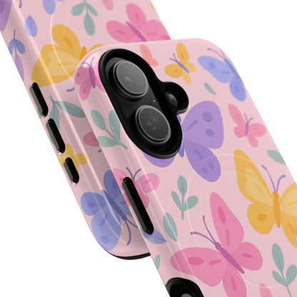 Butterfly Pattern Compatible with MagSafe Tough Magnetic Phone Case