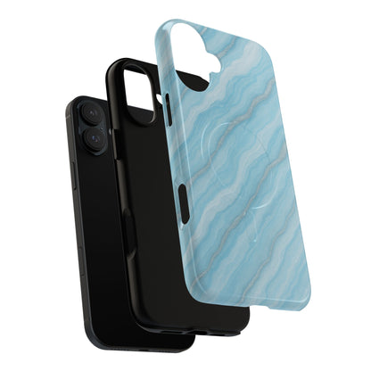 Sky Blue Marble iPhone Case with MagSafe