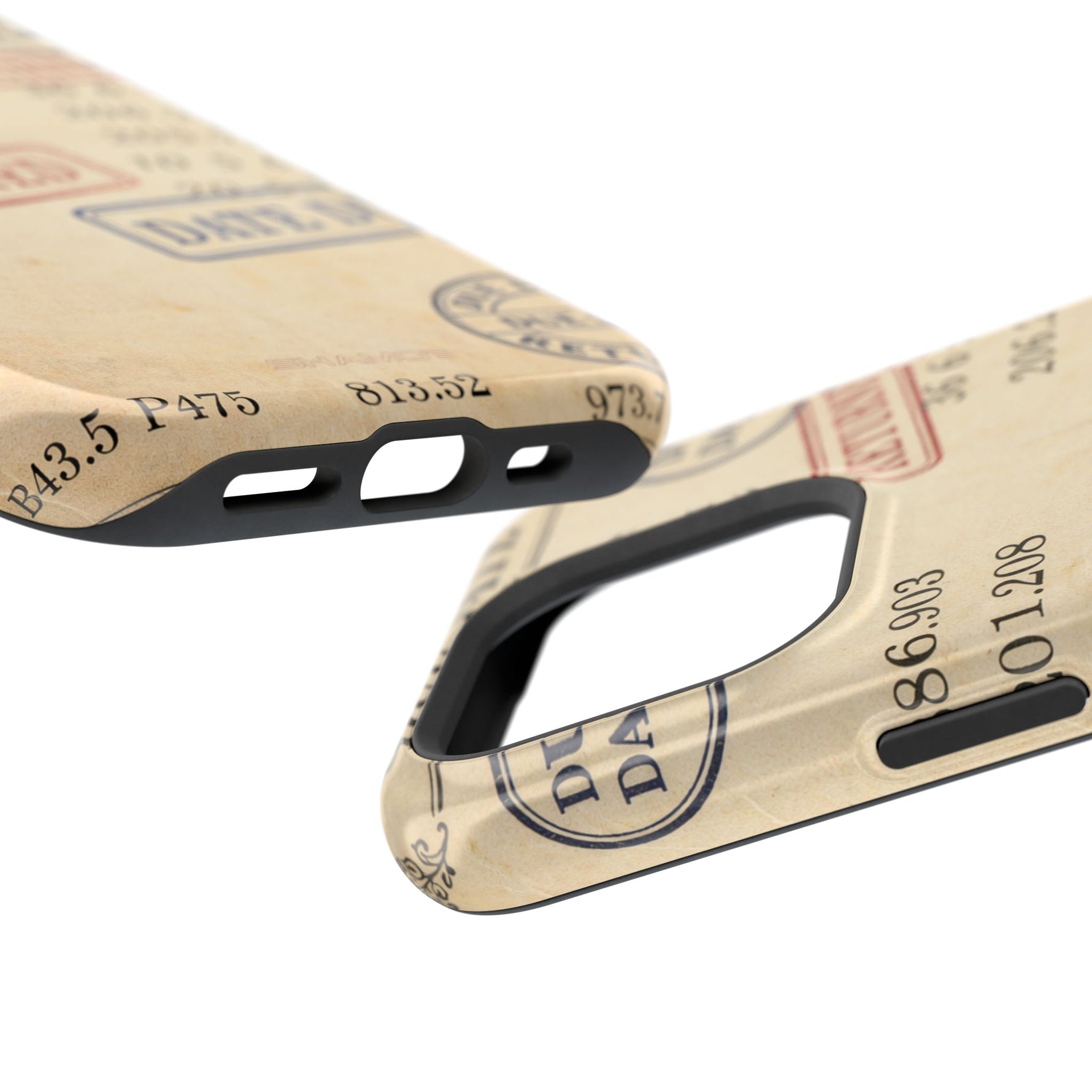 Vintage Library Card Design Phone Case with MagSafe Compatibility