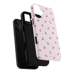 Cherry Pattern Tough Magnetic Phone Case — Pink Protective Magnetic iPhone Cover with MagSafe compatibility