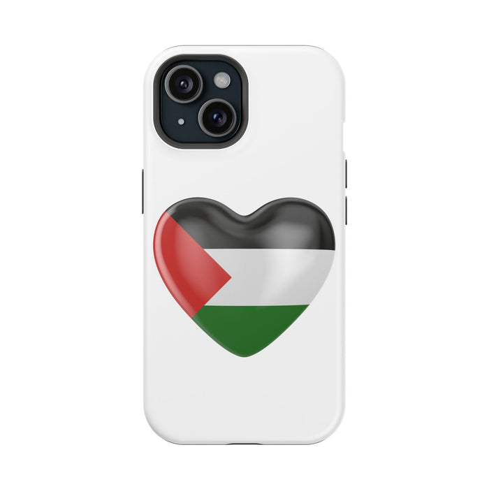 MagSafe Tough Cases with Palestinian flag in heart shape