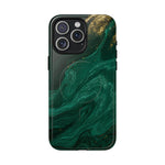 Emerald Marble with Gold Veins iPhone Case | with MagSafe  Shamo's iPhone 15 Pro Max / Glossy