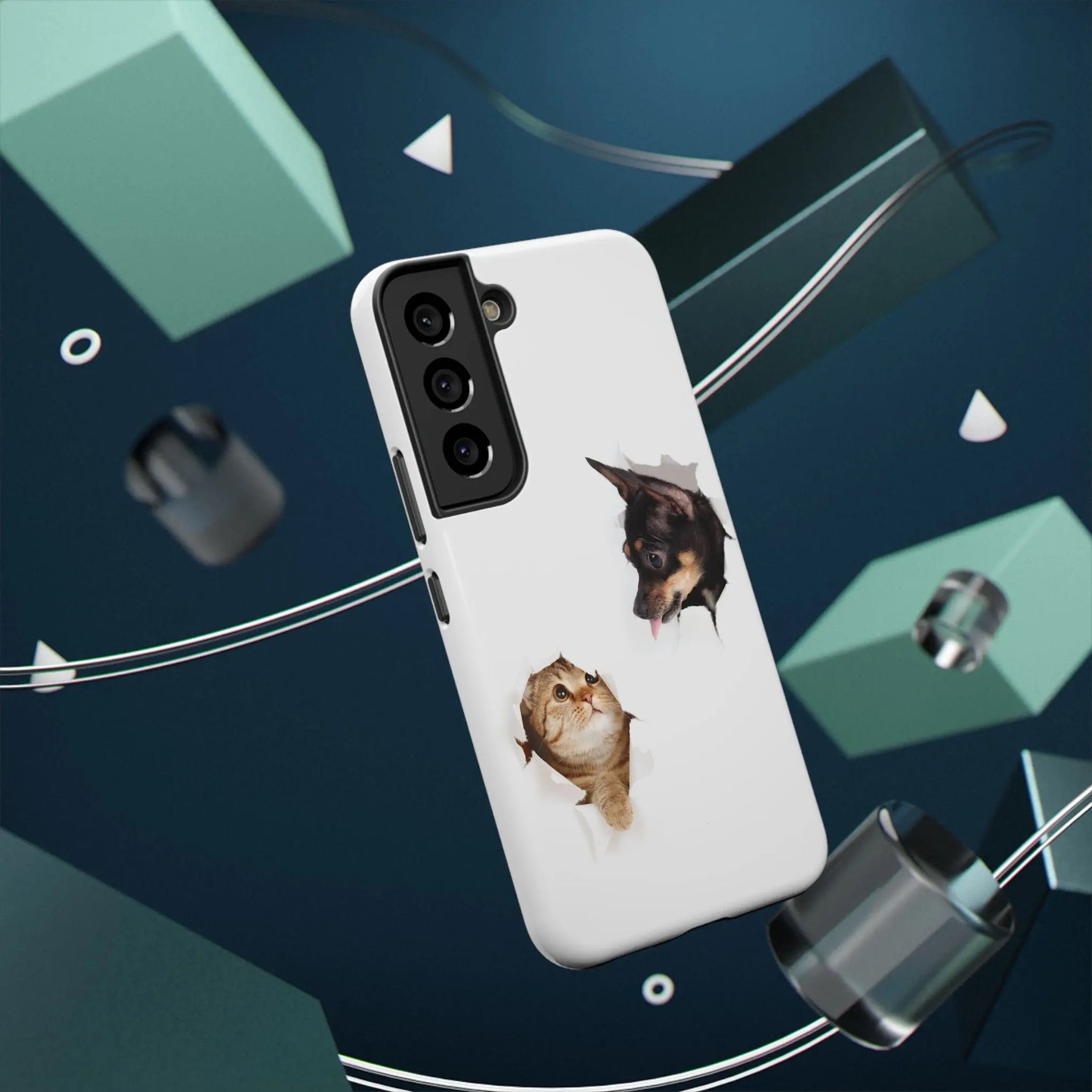 Impact-Resistant Cases with a cat and a dog - Shamo's