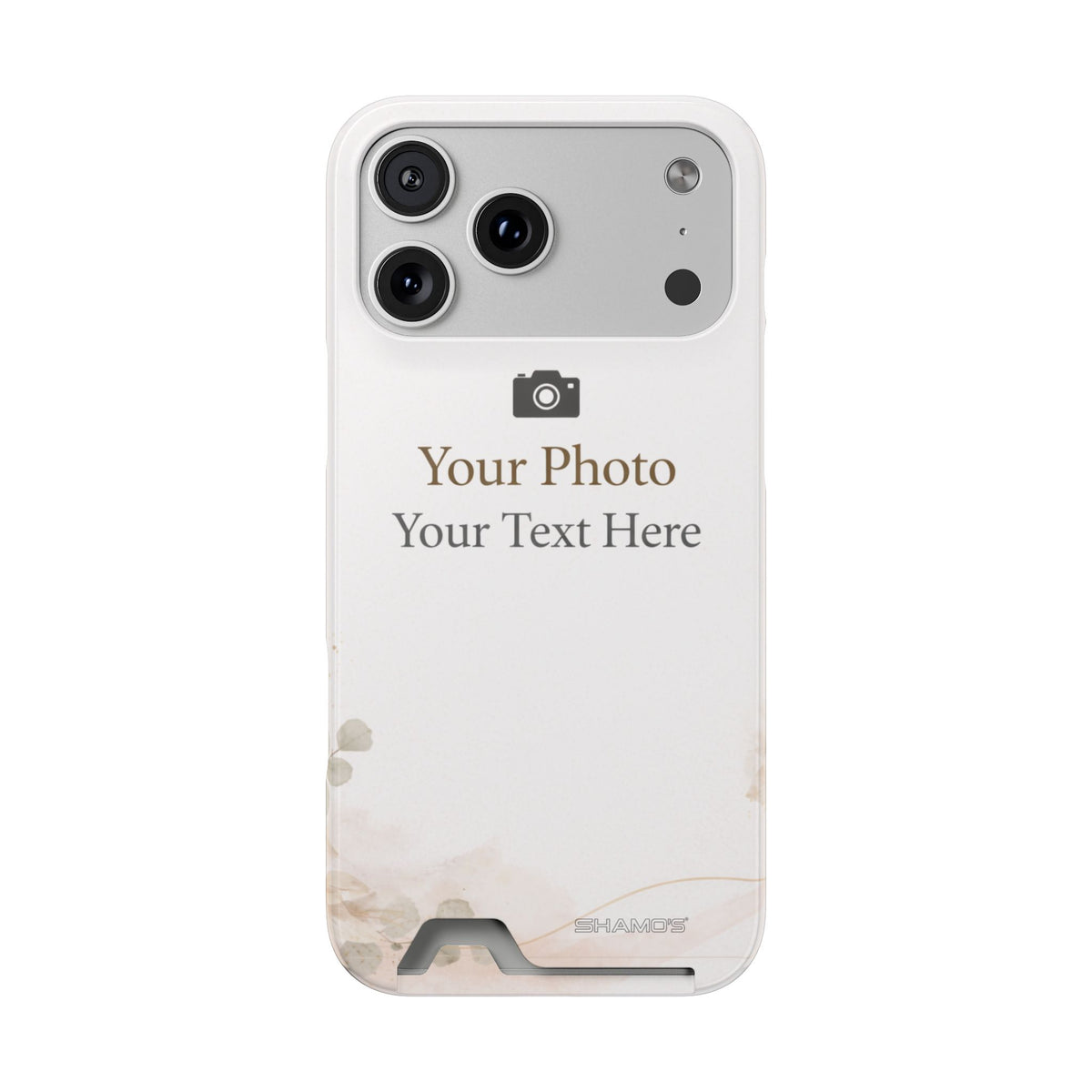 Funda para teléfono personalizable con tarjetero | Añade tu propia foto y texto