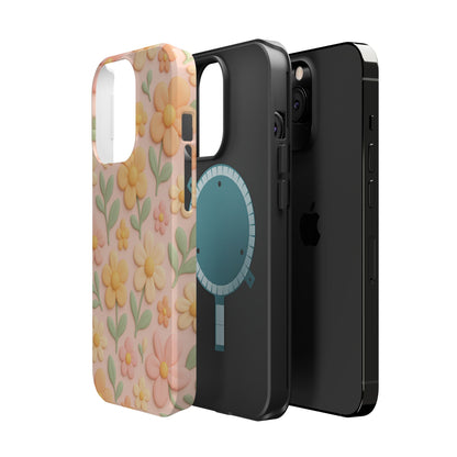 Vintage Floral 3D iPhone Case | MagSafe Compatible