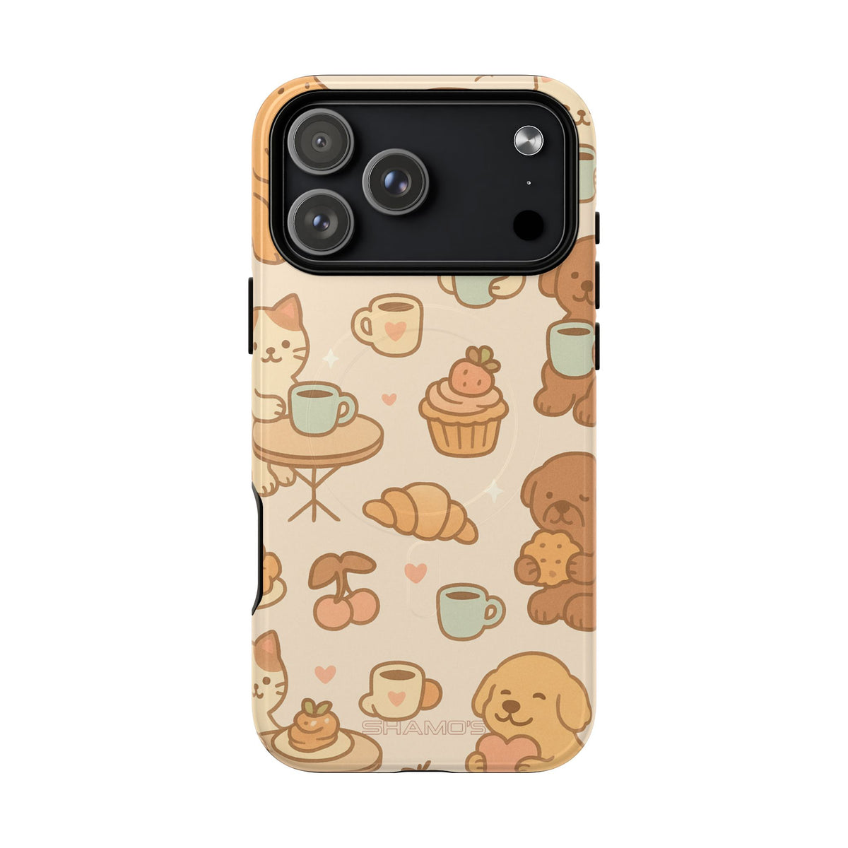 Funda para teléfono con diseño de gatos y perros y MagSafe