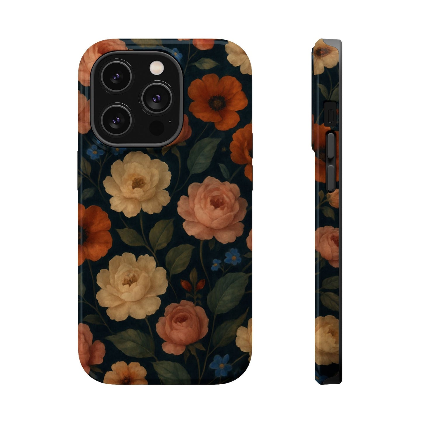 Floral Vintage Rose Magnetic Impact iPhone Case with MagSafe  Shamo's iPhone 14 Pro / Glossy