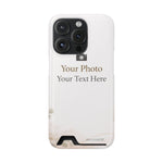 Funda para teléfono personalizable con tarjetero | Añade tu propia foto y texto