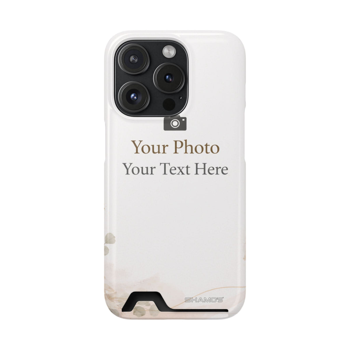 Funda para teléfono personalizable con tarjetero | Añade tu propia foto y texto