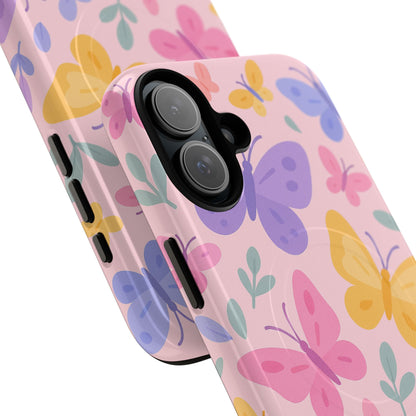 Butterfly Pattern Compatible with MagSafe Tough Magnetic Phone Case