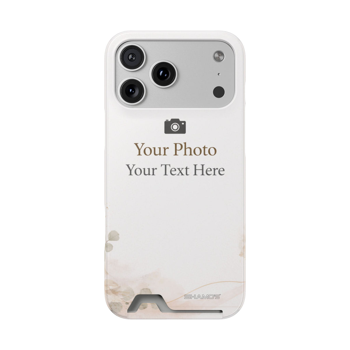 Funda para teléfono personalizable con tarjetero | Añade tu propia foto y texto