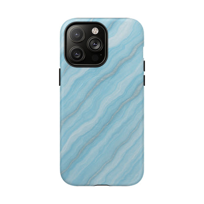 Sky Blue Marble iPhone Case with MagSafe - Shamo's