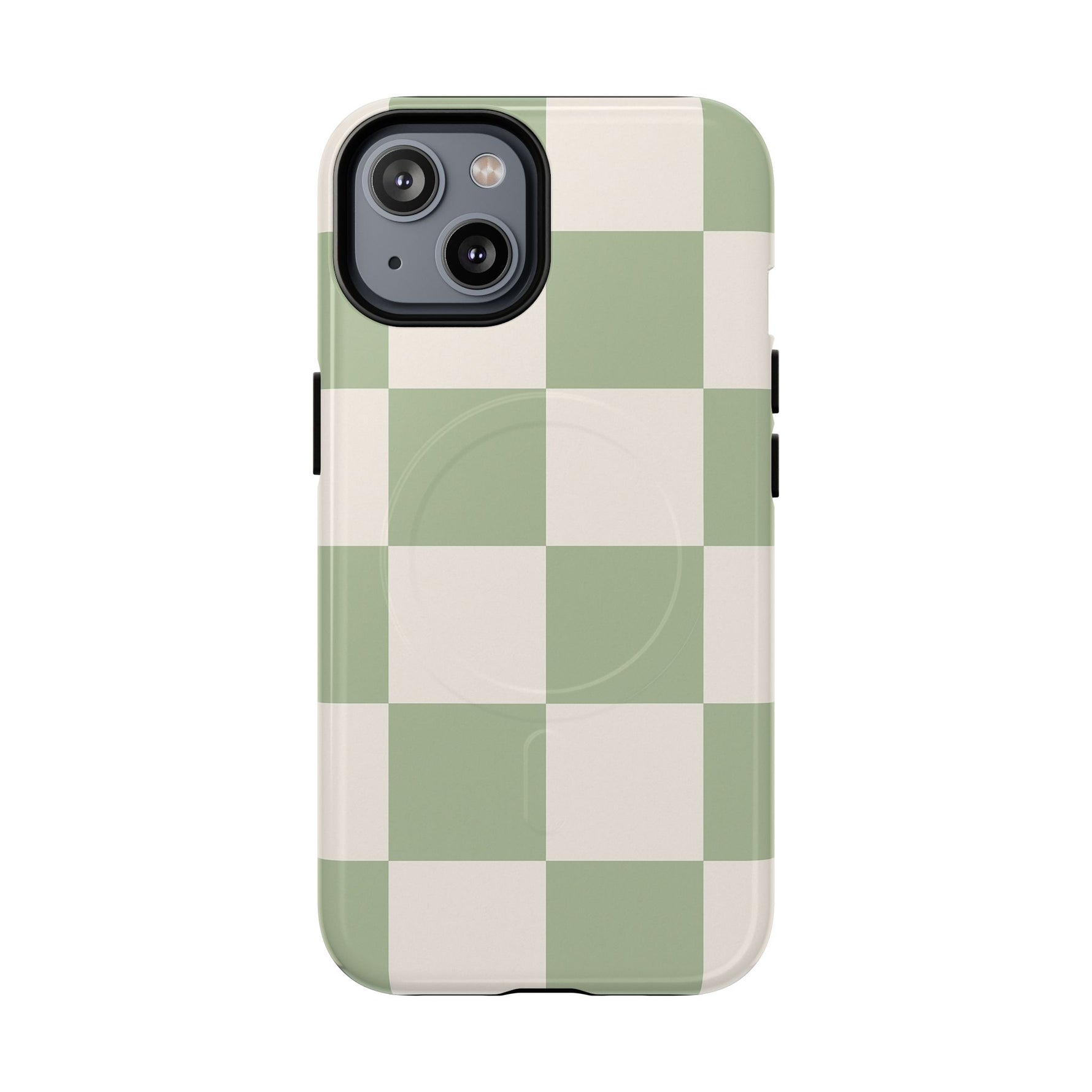 Sage Checkerboard Tough iPhone Case - Compatible with MagSafe - Shamo's