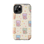 Cute Pastel Bear Impact Phone Case | Heart & Star Kawaii Pattern  Shamo's