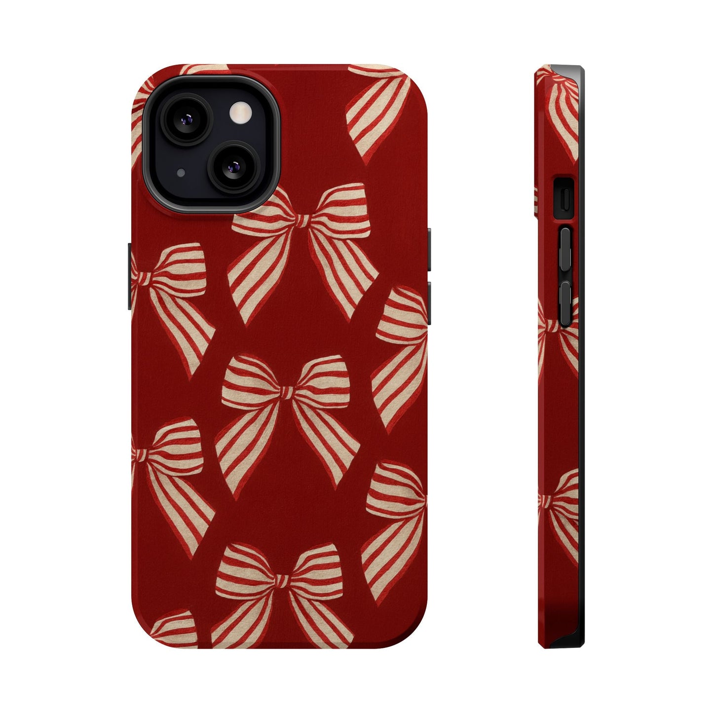 Holiday Red Bow iPhone Case — Impact‑Resistant iPhone Cover with MagSafe compatibility