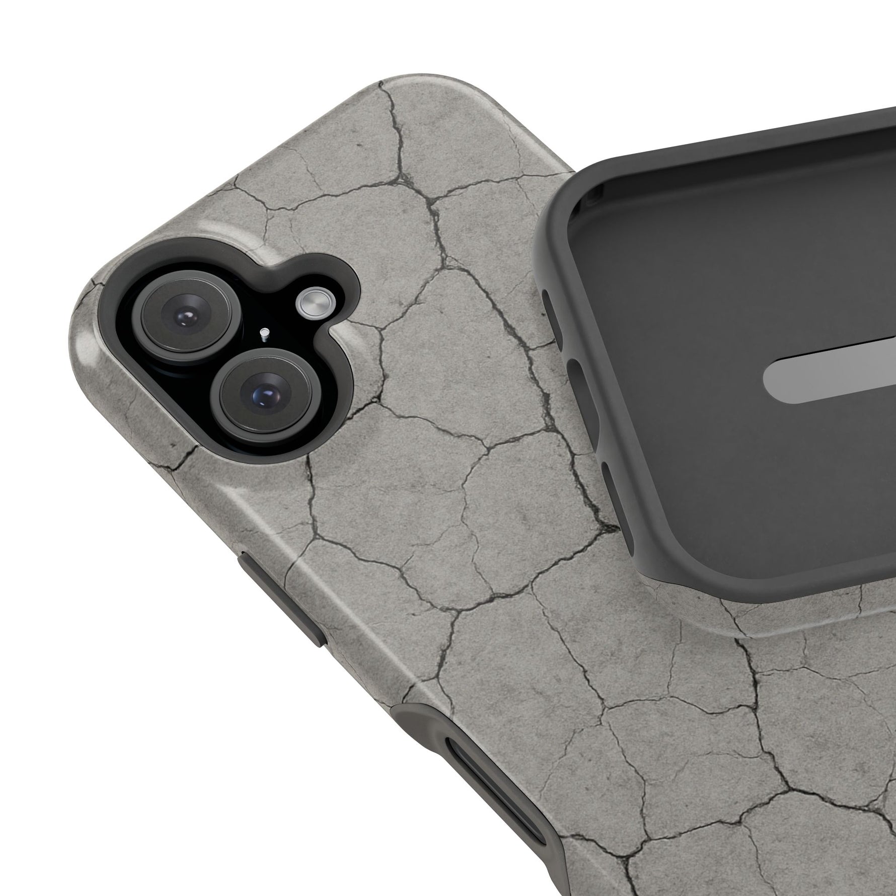 Cracked Concrete Texture iPhone Case with MagSafe compatibility