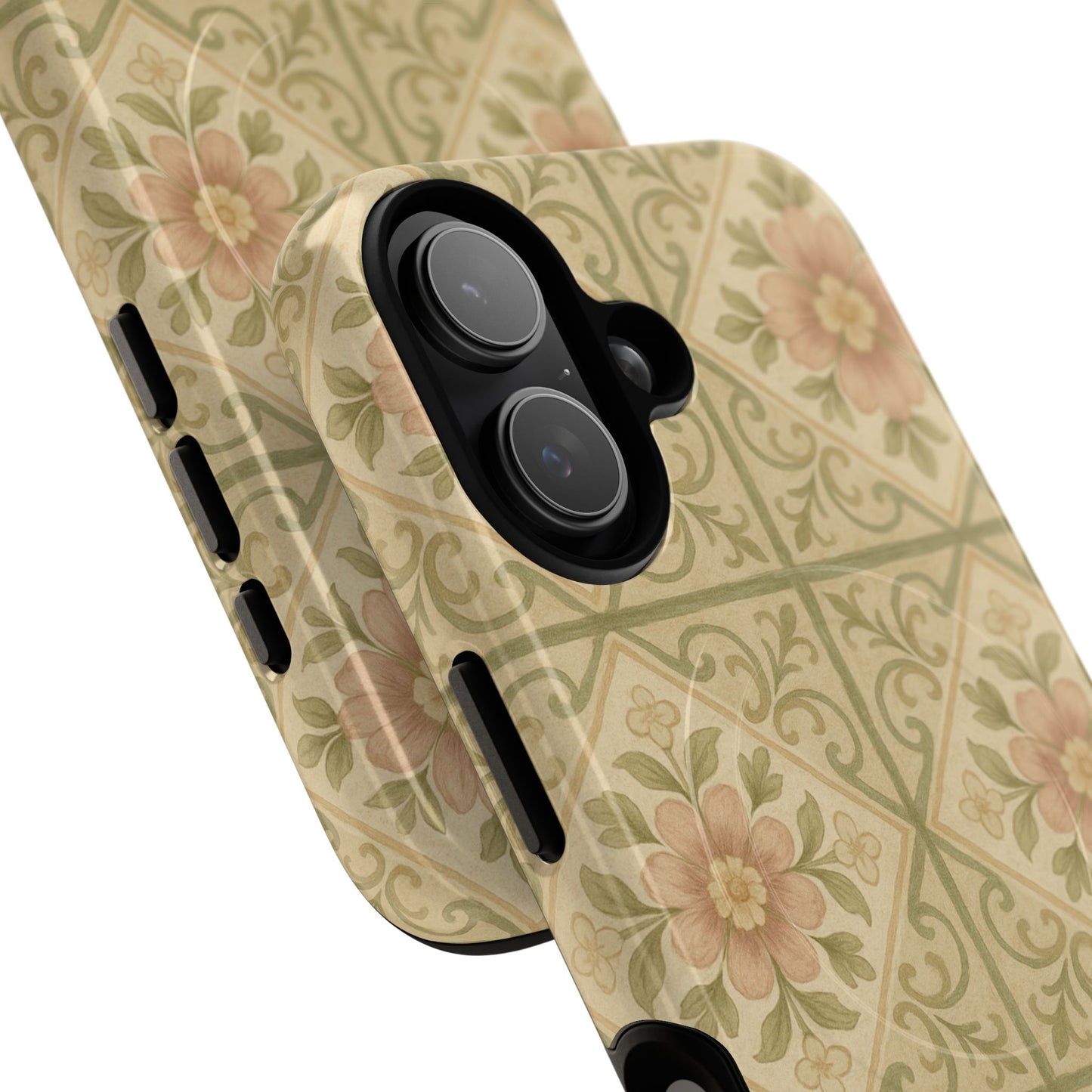 Vintage Rustic Foral Tiles iPhone Case | MagSafe