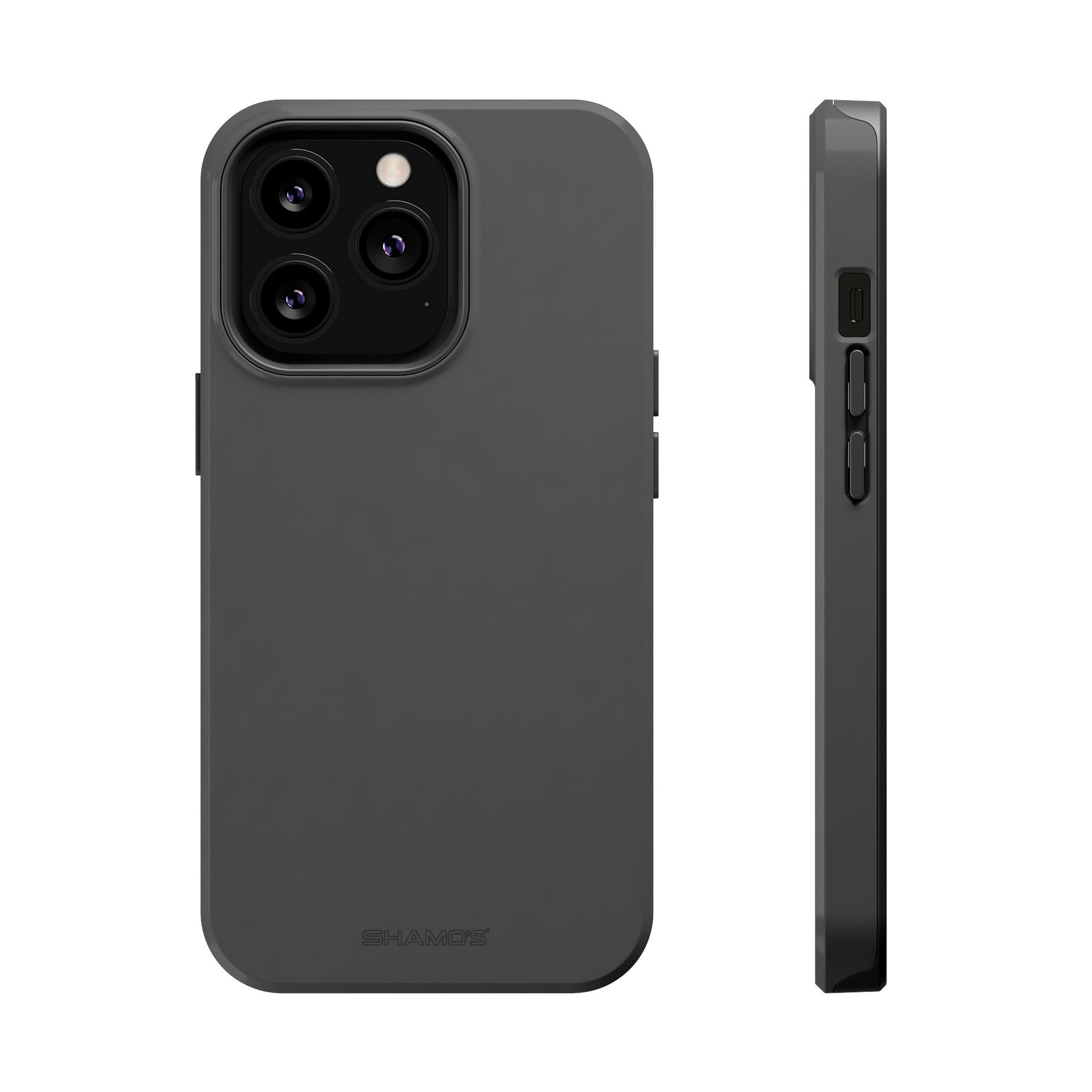 Charcoal Ink Black Solid Color Impact-Resistant iPhone Case | Slim Shockproof Magsafe-Compatible