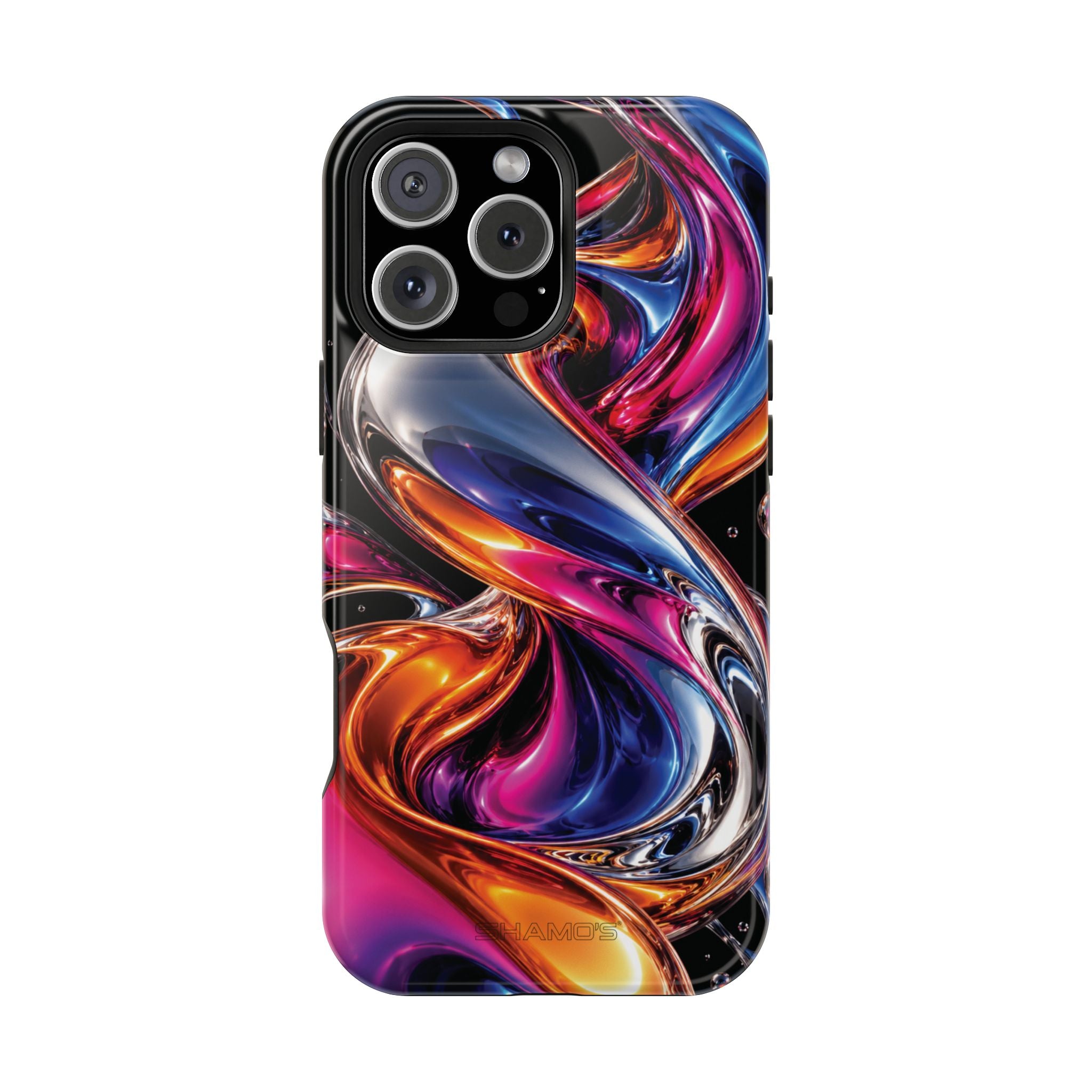 Liquid Aurora MagSafe Phone Case – Colorful Chrome-Effect Swirls | Glossy