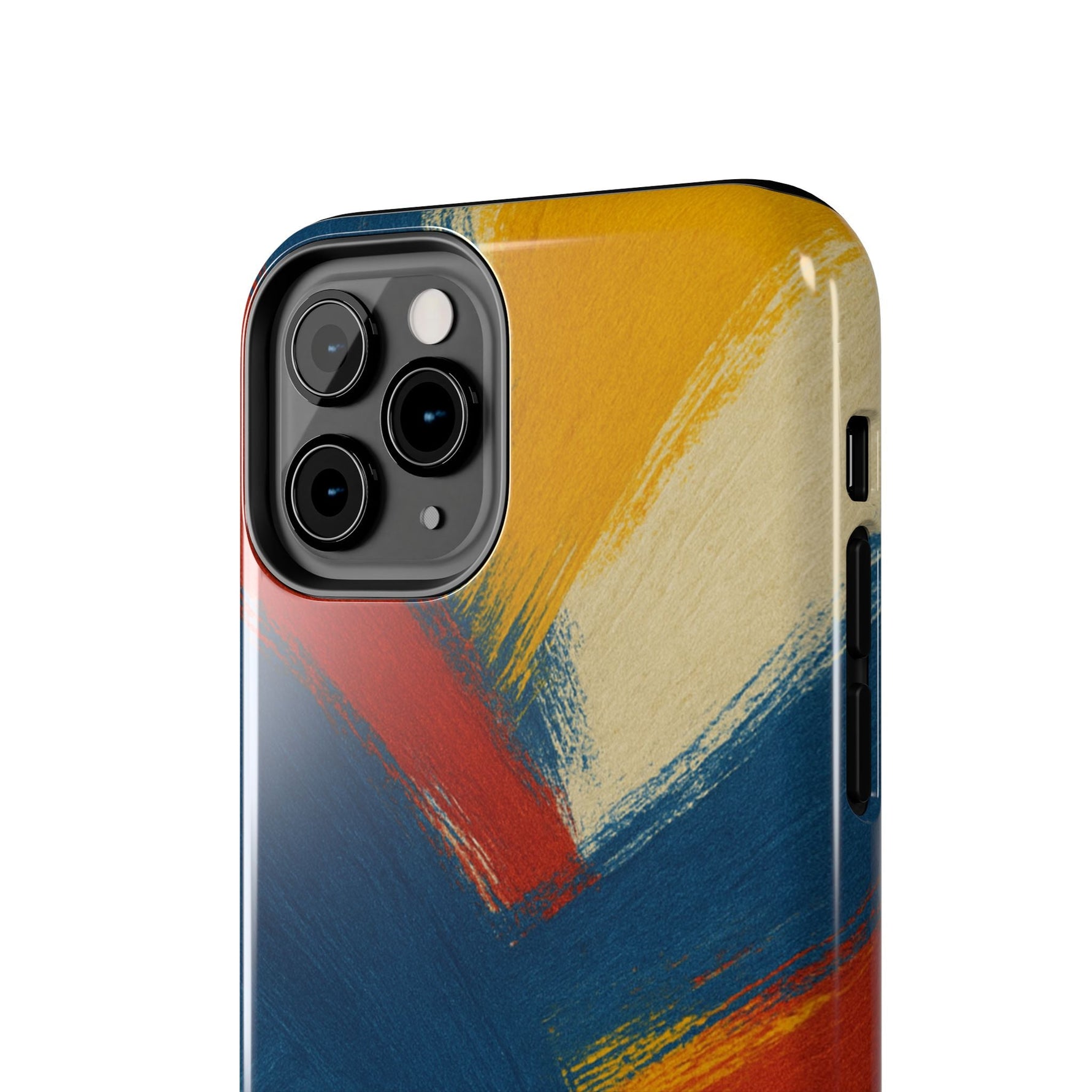Abstract Brushstroke Tough Phone Case — Colorful Red, Blue & Yellow Protective Cover  Shamo's