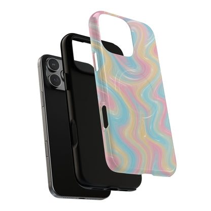 Rainbow Marble Swirl iPhone Case with MagSafe