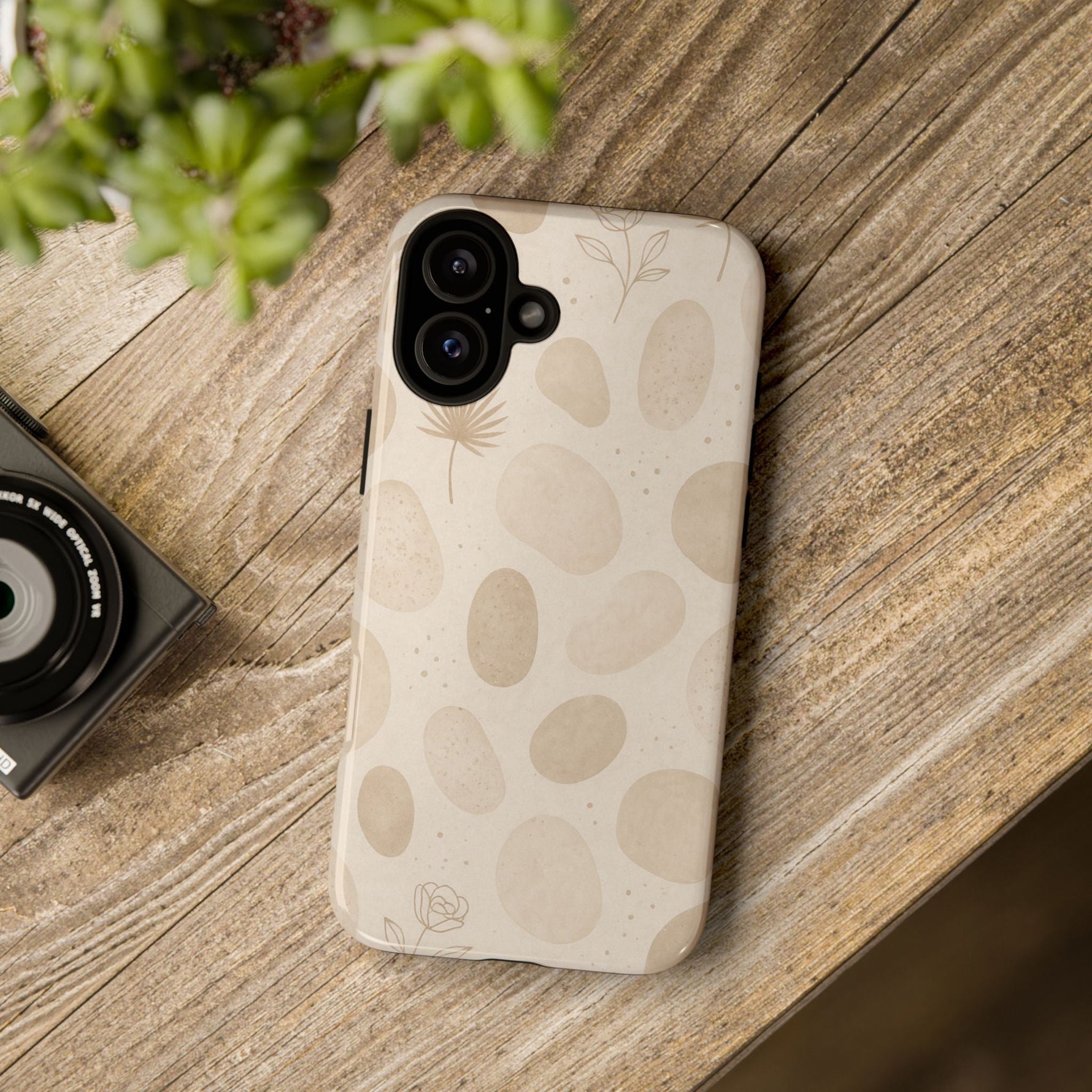 Neutral Pebble Pattern Tough iPhone Case  Shamo's