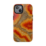 Agate Glow Marble iPhone Case Orange Geode Stone Design with MagSafe - Shamo's