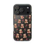 Romantic Teddy Bear Impact-Resistant Phone Case with Heart Design