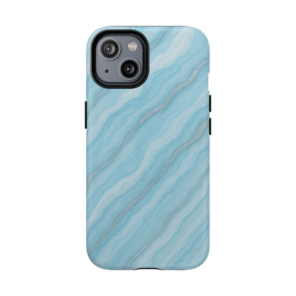 Sky Blue Marble iPhone Case with MagSafe - Shamo's