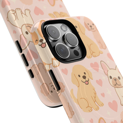 Puppies & Hearts iPhone Case compatible with MagSafe