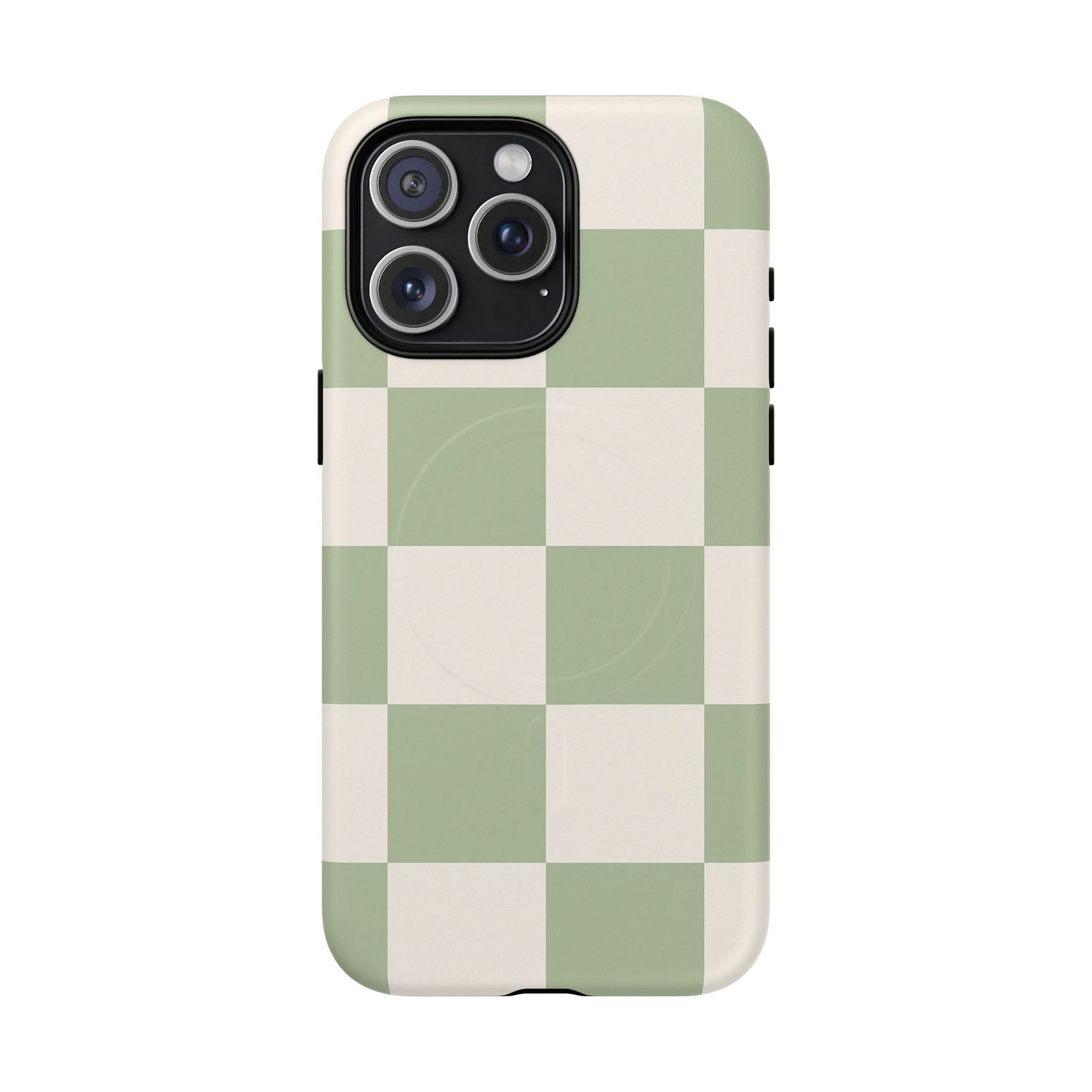 Sage Checkerboard Tough iPhone Case - Compatible with MagSafe - Shamo's