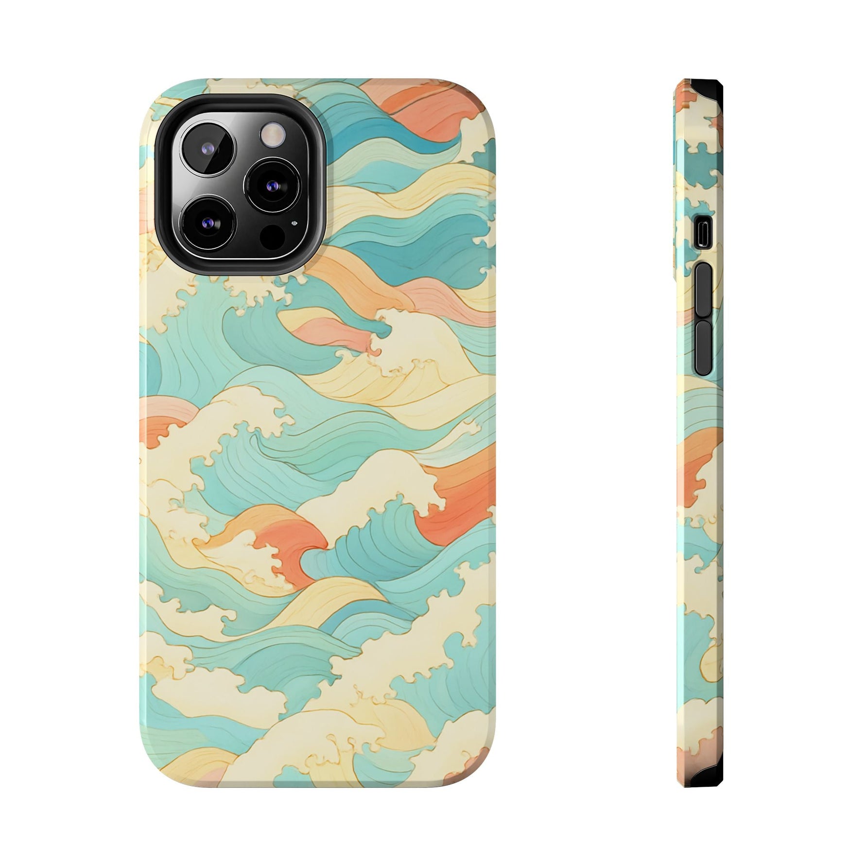 Ocean Wave Tough Phone Case — Pastel Retro Surf Pattern  Shamo's iPhone 12 Pro Max