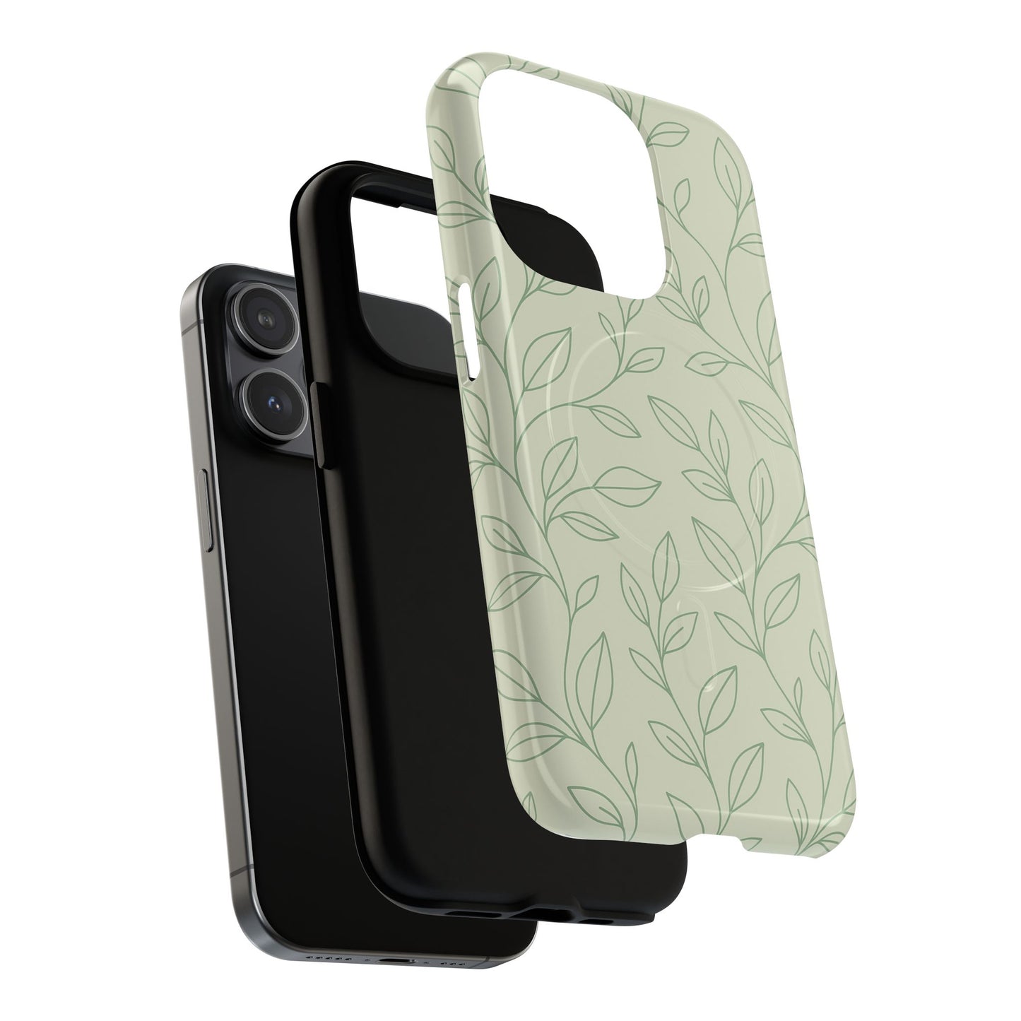 Sage Botanical Leaves Floral iPhone Case | MagSafe