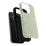Sage Botanical Leaves Floral iPhone Case | MagSafe - Shamo's