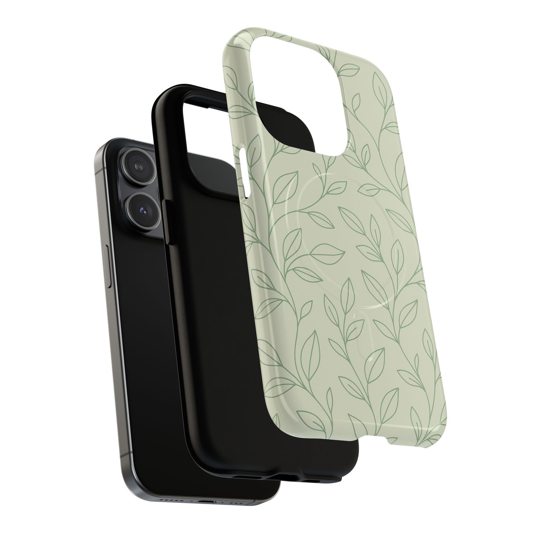 Sage Botanical Leaves Floral iPhone Case | MagSafe - Shamo's